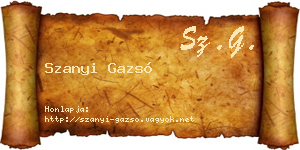 Szanyi Gazsó névjegykártya